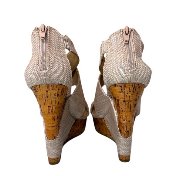 BCBGeneration Rando Corkwood Platform Wedges SIZE 8.5 EUC - Picture 3 of 6